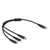 DeLock USB 2.0 USB-C® Stecker, USB-C® Stecker, USB-Micro-B Stecker, Apple Lightning Stecker 0.30m Schwarz 87148
