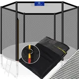 Kesser KESSER® Trampolin Ersatznetz Sicherheitsnetz UV-beständig Trampolinnetz Trampolinschutz Ø 244 305 366 427 cm einfache Montage Eingangstür mit Reißverschluss aus hochwertigen Materialien