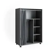 Vicco Kleiderschrank Doros Grau 100 x 146.6 cm mit Rollen