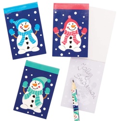 Mini-Notizbücher "Lustiger Schneemann"  (pro Set 12) Weihnachtsspielzeug