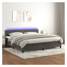vidaXL Boxspringbett 200 x 200 cm Dunkelgrau