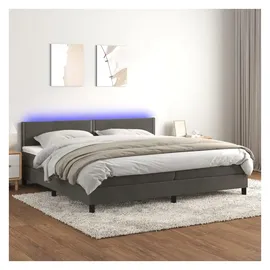 vidaXL Boxspringbett 200 x 200 cm Dunkelgrau