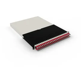 PATCHBOX patchbox.one / 30RU / STP (1,8 m) mit 24 Kassetten, Patchkabel Cat. 6a, U/FTP, PoE, Kabel rot