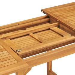 vidaXL Garten-Essgruppe Massivholz Teak Garten-Möbel 1 : Größe - 7-tlg.