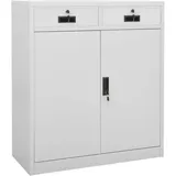 DJEKA Aktenschrank Abschließbar Metallschrank Büroschrank Werkstattschrank Mehrzweckschrank Stahl-Hellgrau-90x40x102 cm-2