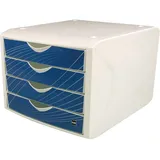 Helit Schubladenbox Chameleon 4-tlg. blau
