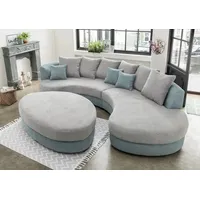 Home affaire Ecksofa Lazio modern und bequem, schmale Armlehnen, tolle Detailverarbeitung, zwei verschiedene Fußfarben wählbar silberfarben 255 cm x 94 cm x 160 cm