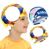 Badekappe für Kinder, 2 Stück Badekappe Polyester, Unisex Badekappe Kinder Lange Haare, Schwimmkappe Kinder Schwimmmütze, Badekappe Hai Swim Cap Schwimmhaube für Kinder Jungen