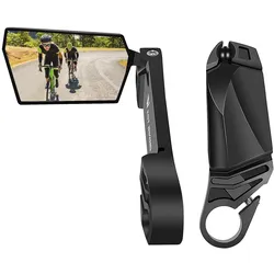 2 Stück Fahrradspiegel Radfahren Rückspiegel faltbar 360 Grad drehbar Rückfahrradspiegel schwarz