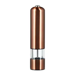 Relaxdays Elektrische Pfeffermühle groß, Edelstahl, Keramikmahlwerk, batteriebetrieben, bronze