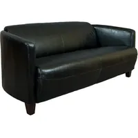 Vintage Echtleder Sofa Rocket schwarz Belon Black Zweisitzer Ledersofa 3-Sitzer