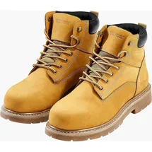 Vevor Arbeitsstiefel mit Stahlkappe, US-Größe 10, Arbeitsschuhe für Herren, Sicherheitsschuhe, leichte und atmungsaktive Herrenstiefel mit Gummisohle für Industrie und Bau, Braun Gelb