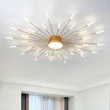 RRBEST LED Deckenleuchte Wohnzimmer,Wohnzimmerlampe Moderne Minimalistische Deckenlampe Innen Dekorative Deckenbeleuchtung für Wohnzimmer, Schlafzimmer und Büro(30+1 Köpfe, Gold)