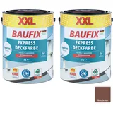 XXL-Express-Deckfarbe 5 Liter, Nussbraun - 2er-Set