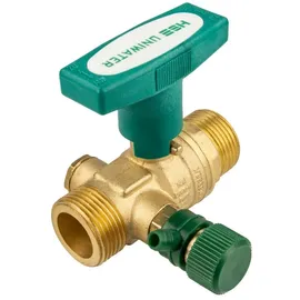 Hermann Schmidt UNIWATER System Kugelhahn mit Entleerung und ISO-T-Griff, beidseitig 3/4 Zoll AG (DN 15), Typ 1438