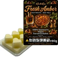 WonderWax Duftwachs Wax Melts für Duftlampe, 6 Herzen Duftmelt Wachsmelt Sojawachs Duftwachs Würfel für Raumdüfte, Wachs Duftöl Winter Indoor Schmelzen für Aromalampe Fresh Amber