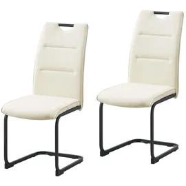 Hti-Living Schwingstuhl Kunstleder weiß 2er Set
