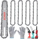 4-teilige Mini Kettensäge Kette 6 Zoll, 1/4" LP 1.1mm 37 Antriebsglieder, Ersatzkette für Mini-Kettensäge & Elektro-Kettensägen, Sägekette für Gartenbau, Holzarbeiten, Landwirtschaft