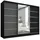 A&J MöbelLand Schiebetürenschrank AURELIA 1 200 x 215 x 59,5 cm Schwarz/Grau