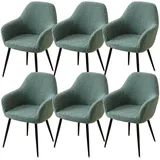 WYLEBER Dehnbare-Esszimmer Stuhlhussen mit Armlehne 1/2/4/6er-Set,Universelle Passform Esszimmer Stuhlhussen mit Gebogener Rückenlehne,für Zuhause Restaurant Küche Hotel Partys(PEA Green,6 Set)