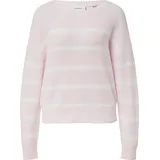 Comma, Gestreifter Strickpullover im Relaxed Fit Pink/Weiß M