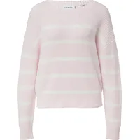 Comma, Gestreifter Strickpullover im Relaxed Fit Pink/Weiß M