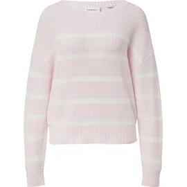 Comma, Gestreifter Strickpullover im Relaxed Fit Pink/Weiß M