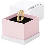 Pandora Damenring Doppelband Goldfarben, 52/16,6
