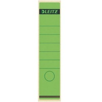 Leitz Rückenschild selbstklebend für Standard- und Hartpappe-Ordner, 10 Stück, 80 mm Rückenbreite, Langes und breites Format, 62 x 285 mm, Papier, grün, 16400055
