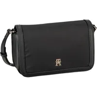 Tommy Hilfiger Umhängetasche TH Essential S Flap Crossover PSP24 Black Schwarz Damen