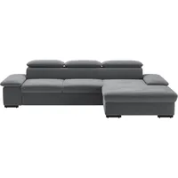 sit&more Ecksofa »Alcudia L-Form«, wahlweise mit Bettfunktion, grau