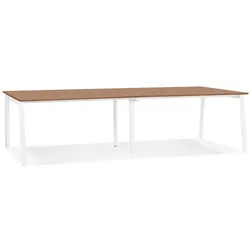 Kadima Design Schreibtisch Holzwerkstoff | 280x140 cm | xxl-Arbeitsplatz Großraumbüro ergonomisch | Braun | Bürotisch