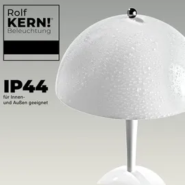 rolf-kern Tischleuchte Kunststoff 24cm Akku dimmbar weiß