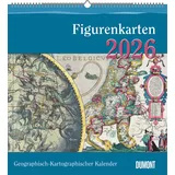 DuMont Buchverlag Geographisch-Kartographischer Kalender 2026 - Figurenkarten - Wand-Kalender mit historischen Landkarten - 45 x 48 cm