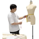 sdneNest Weibliche Schaufensterpuppe, Kleiderformen zum Nähen von Kleidung, Schneiderpuppe, Schneiderpuppe, Übergröße, Torso-Ständer auf Rädern, Weiß, XX