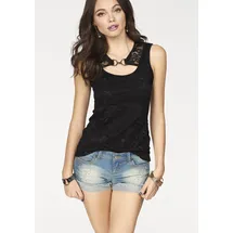 MELROSE Spitzentop Schwarz 38