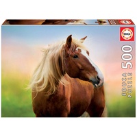 Educa Pferd im Sonnenaufgang, 500 Teile Puzzle für Erwachsene und Kinder ab 10 Jahren, Landschaft, Tierpuzzle