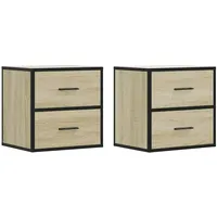 VidaXL Wand-Nachttische 2 Stk. Sonoma-Eiche 40x31x39,5 cm