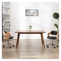 VidaXL Esszimmerstühle 2 Stk. Drehbar Schwarz Bugholz und Kunstleder