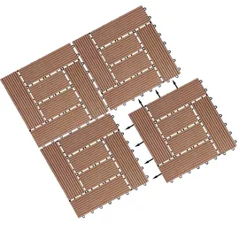 CASARIA WPC Fliesen 66er-Set Mosaik Terrakotta