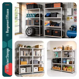 VOUNOT Lagerregal Stahl 80x40x160 cm braun