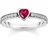 Thomas Sabo Solitärring mit rotem Stein in Herzschliff Silber Rot Herzförmiger silber 54