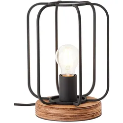 BRILLIANT Lampe, Tosh Tischleuchte antik holz/schwarz korund, 1x A60, E27, 40W, Holz aus nachhaltiger Waldwirtschaft (FSC)
