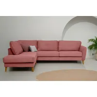 Home Affaire Ecksofa »MARSEILLE 278/202 cm, L-Form, Ottom. rechts/links«, mit Massivholzbeinen aus Eiche, verschiedene Bezüge und Farbvarianten rosa