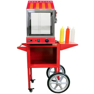 MonsterShop Monster Shop - Elektrischer Hot Dog Wagen Stand Speisenwärmer Würstchenwärmer Verkaufswagen