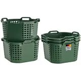 Buri 5x Laubkörbe Lebensmittelecht Obstkörbe 50L Gartenkorb stapelbar, grün