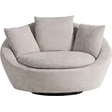 TRENDMANUFAKTUR Drehsessel TRENDMANUFAKTUR "Maui, inklusive 2 Rückenkissen und 1 Zierkissen, moderne Optik", silber (silber lining), B:130cm H:80cm T:112cm, 100% Polyester, Sessel, Drehsessel, Sessel mit Drehfunktion, frei im Raum Stellbar, XXL Sessel