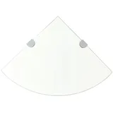 Festnight Glas Eckregal Glasregal Schweberegal mit Halterungen Max. Tragfähigkeit 15kg 35 x 35 cm Transparent