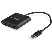 Startech StarTech.com USB 3.0 auf Dual HDMI Adapter, USB 2x HDMI Monitor Konverter für Windows(macOS/ChromeOS/Linux nicht unterstützt)