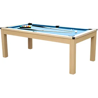 vente-unique Multifunktionstisch Billard & Tischtennis - 213 x 112 x 81,5 cm - Blau - BALTHAZAR
